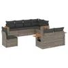 vidaXL 8-tlg. Garten-Sofagarnitur mit Kissen Grau Poly Produktbild-Vorschau 1