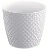A white textured plant pot on a white background. Produktbild-Vorschau