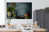 MuchoWow® Poster Kräuter - Gewürze - Pfanne - Messer - Grau Produktbild-Vorschau 3