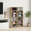 vidaXL Étagère CD, 2 pièces, Sonoma (chêne), 60 x 17 x 92 Voir les images du produit 2