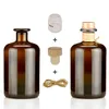 Apothekerflasche braun 500ml mit Korken, Flaschenkapseln & Produktbild-Vorschau 3