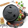 holz4home® Dutch Oven Gusseisen I 9L Feuertopf mit Zubehör Produktbild-Vorschau 1
