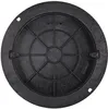 A black circular manhole cover with a grid pattern is shown from a top-down view against a white background. Produktbild-Vorschau