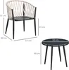 Outsunny 3tlg. Gartenmöbel Set, Balkon-Set inkl. 1 Tisch, 2 Produktbild-Vorschau 3