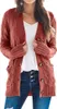 ASKSA Damen Strickjacke Strickpulli Langarm mit Taschen Produktbild-Vorschau 1