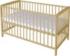 A baby crib with a white mattress inside, shown from a slightly elevated side angle against a white background. Produktbild-Vorschau