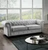 Easy4You Chesterfield Silber Velvet 2-Sitzer Sofa 183x74x88 Produktbild-Vorschau 3