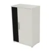 A product image of a white and black cabinet with a silver handle. Náhled obrázku produktu