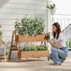 WOLTU Hochbeet mit 2 Blumenkästen, Holz Blumentreppe, mit Produktbild-Vorschau 2