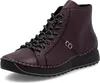 A single burgundy leather boot with black and white laces is shown against a white background. Produktbild-Vorschau