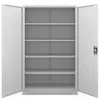 An empty, open metal filing cabinet with multiple shelves. Voir les images du produit