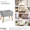 Banc avec coffre de rangement aspect lin RANYA - gris clair Voir les images du produit 7