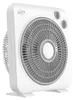 A white box fan with a gray grill is shown against a white background. Produktbild-Vorschau