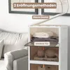 COSTWAY 4patrové úložné boxy s víkem a kolečky, stohovací Náhled obrázku produktu 3