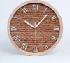 Holzuhr 30fi cm wanduhr - weiße Spitzen - Ziegelwand Produktbild-Vorschau 1