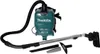 A teal and silver Makita backpack vacuum cleaner with its hose and attachments is displayed against a white background. Náhled obrázku produktu