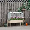 Podwyższona grządka Outsunny z inspektem i szklarnią, Podgląd zdjęcia produktu 4