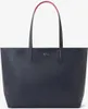 A dark blue tote bag with pink accents on the handles, displayed against a white background. Anteprima dell’immagine prodotto