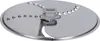 A close-up, top-down view of a stainless steel food processor blade with a gray plastic coupling in the center. Produktbild-Vorschau