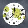 Glasuhr Wanduhr Küchenuhr Echt-Glas 30fi cm Limette grün Produktbild-Vorschau 2