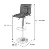 A diagram of a bar stool with dimensions indicated by text and arrows. Voir les images du produit
