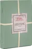 A neatly folded duvet cover is presented in its packaging, tied with twine and featuring a product label. Produktbild-Vorschau