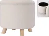 Hocker mit Stauraum TEDDY 40 cm weiß Produktbild-Vorschau 1