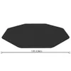 A black, octagonal pool cover is shown from a top-down perspective against a white background. A measurement scale is displayed below the cover. Podgląd zdjęcia produktu