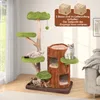 Two cat trees are shown in a living room setting with cats interacting with them. Anteprima dell’immagine prodotto