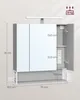 VASAGLE Badezimmerschrank mit 3 Türen, Spiegelschrank, mit Produktbild-Vorschau 2