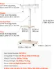 A diagram showing a mobile TV stand with dimensions and adjustable features. Podgląd zdjęcia produktu
