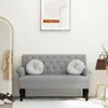 vidaXL Lavice s opěradlem světle šedá 120x62x75,5 cm látka Náhled obrázku produktu 2