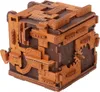 A 3D wooden puzzle box with intricate mechanical details. Produktbild-Vorschau