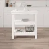 Banco da lavoro bianco 78,5x50x80 cm in legno di pino Anteprima dell’immagine prodotto 3