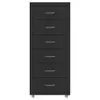 vidaXL Armoire de classement à roulettes noire 28x41x69 cm Voir les images du produit 1