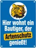 Bautiger genießt Artenschutz Metallschild in 15x20 cm in Produktbild-Vorschau 1