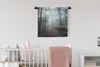 MuchoWow® Wandteppich Wandbehang Wald - Nebel - Weg 60x60 Produktbild-Vorschau 2