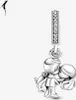 A close-up studio shot of a silver charm depicting a couple kissing. Produktbild-Vorschau