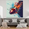 Fliegender Football Pop Art Rugby Leinwandbild Wandbild Produktbild-Vorschau 3