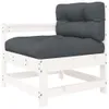 vidaXL 7-tlg. Garten-Lounge-Set mit Kissen Weiß Massivholz Produktbild-Vorschau 5