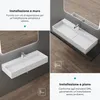 ddoporro Lavabo da Bagno Rettangolare 80 cm in Resina Anteprima dell’immagine prodotto 6