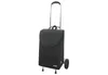 A black shopping trolley with white polka dots and a silver handle and wheels, set against a white background. Anteprima dell’immagine prodotto