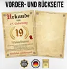 Urkunde zum 19. Geburtstag personalisiertes Geschenk Produktbild-Vorschau 2