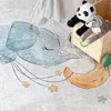 A children's rug with a cartoon elephant, moon, and stars. Náhled obrázku produktu