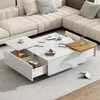 okwish Couchtisch quadratischer, Hochglanz Beistelltisch Produktbild-Vorschau 2