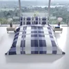 Biber Bettwäsche 135x200 cm Blau Grau Weiß Gestreift mit Produktbild-Vorschau 2