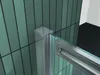A close-up view of a shower door track and wall tiles. Produktbild-Vorschau