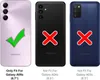 Three phone backs are shown, with checkmarks and crosses indicating compatibility. Produktbild-Vorschau