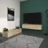 Meuble TV avec 2 tiroirs, à fixer au mur ou à poser - Voir les images du produit 2