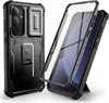 A black protective phone case with a clear front cover, shown with a phone inside. Náhľad obrázku produktu